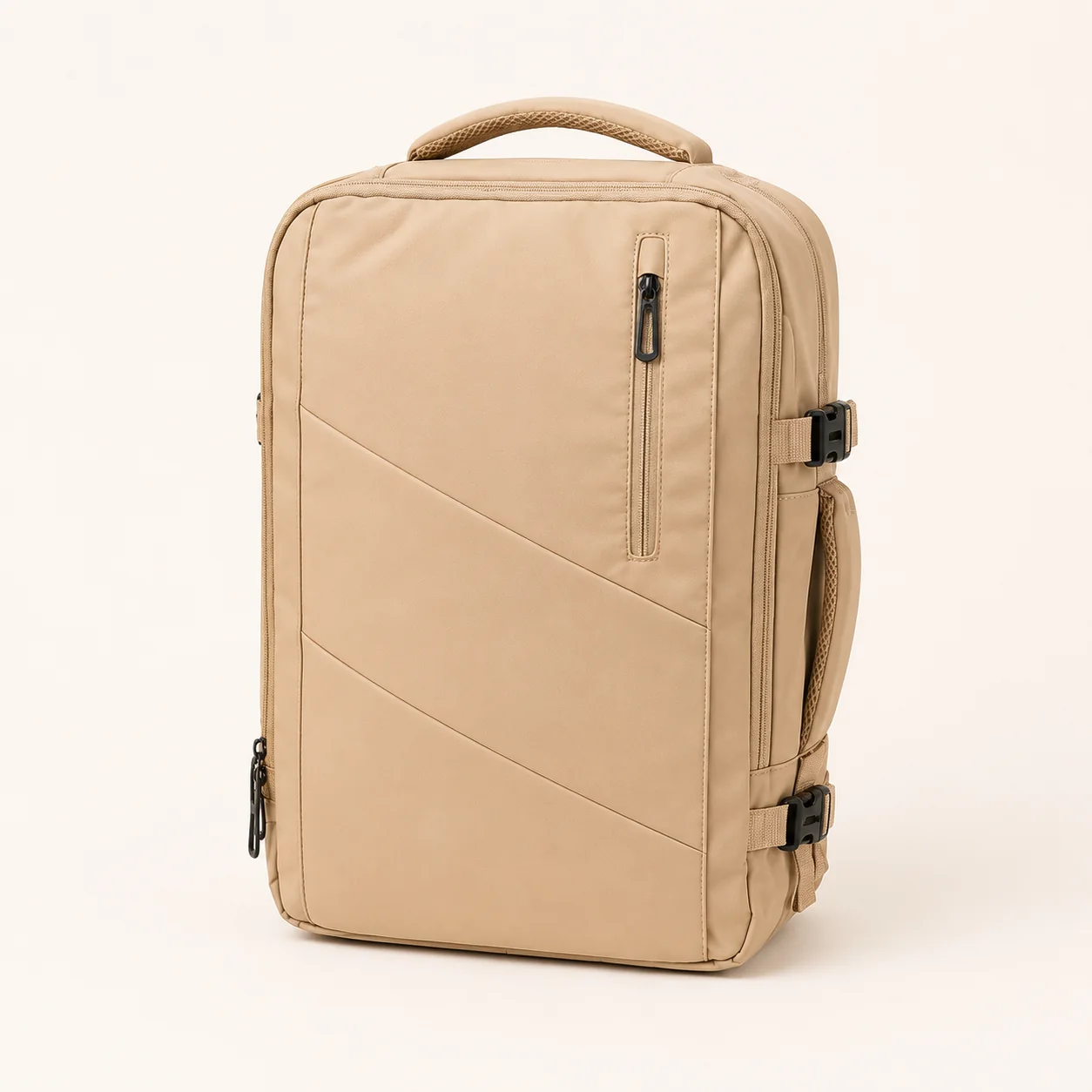 Mochila de viaje YENDO Express beige arena en vista frontal
